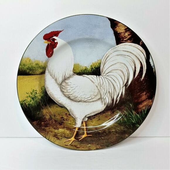 Sakura David Carter Brown 8.25" Rooster Salad Dessert Plate ©2002 "On the Farm" - Picture 1 of 4